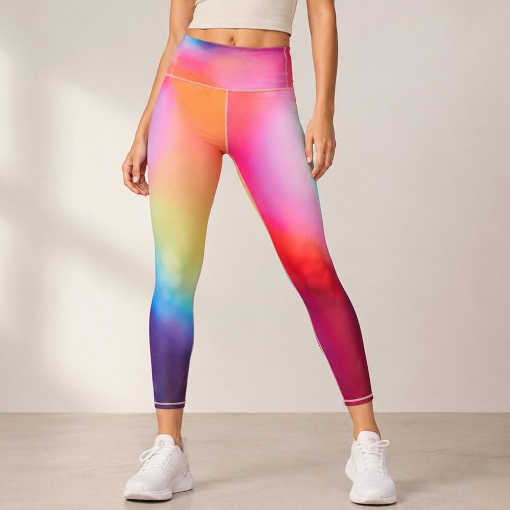 Athleta Love Proudly 7/8 Tight Multicolor Rainbow Print High Rise Powerlift
